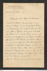 Nachlass Franz Steindachner, Brief von Hector F. E. Jungersen an Franz Steindachner (26.03.1901), Inv.Nr. 262.02, Seite 1